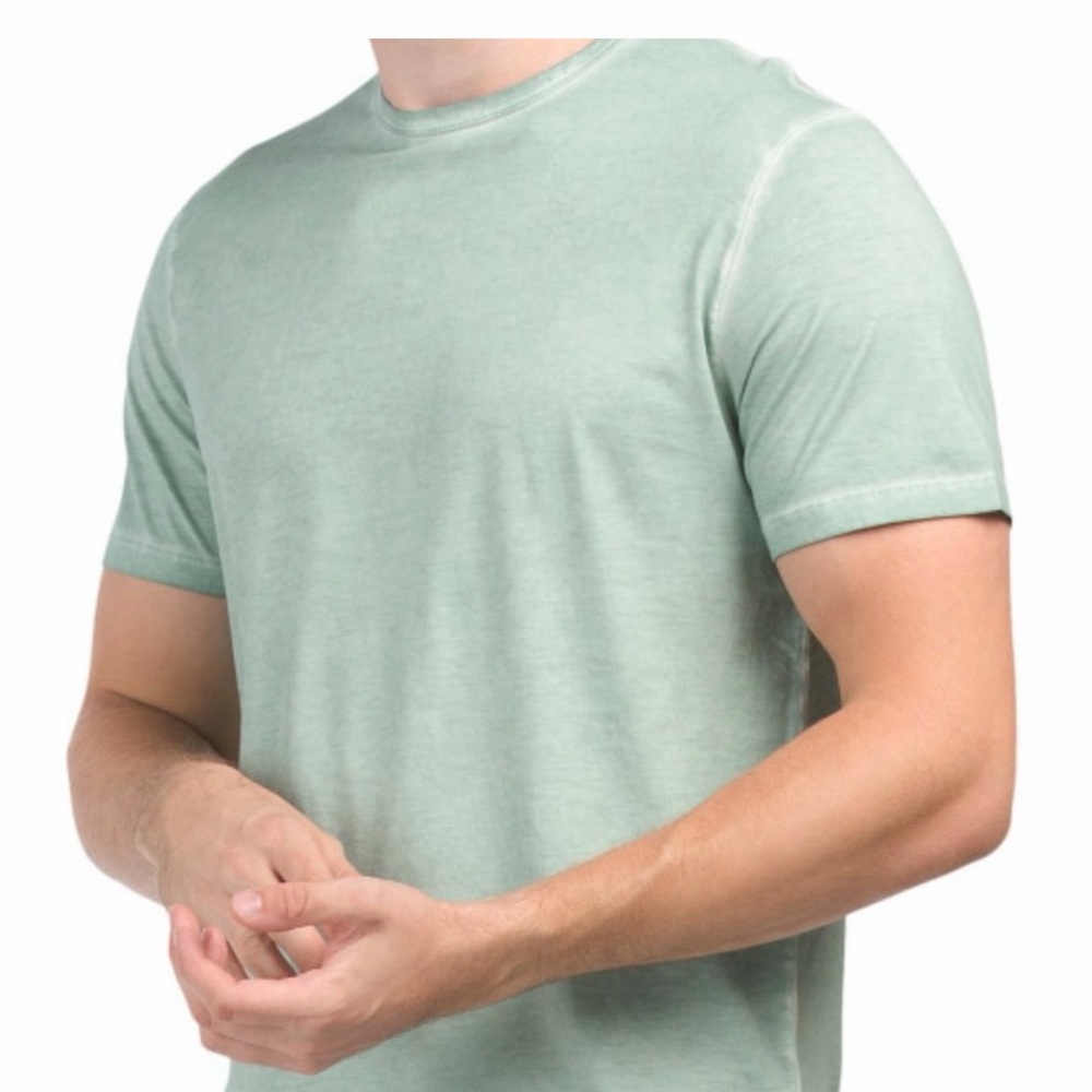 THEORY Men's Small Precise Tee Cold Dye Short Sleeve Crew-Neck T-Shirt Green $95